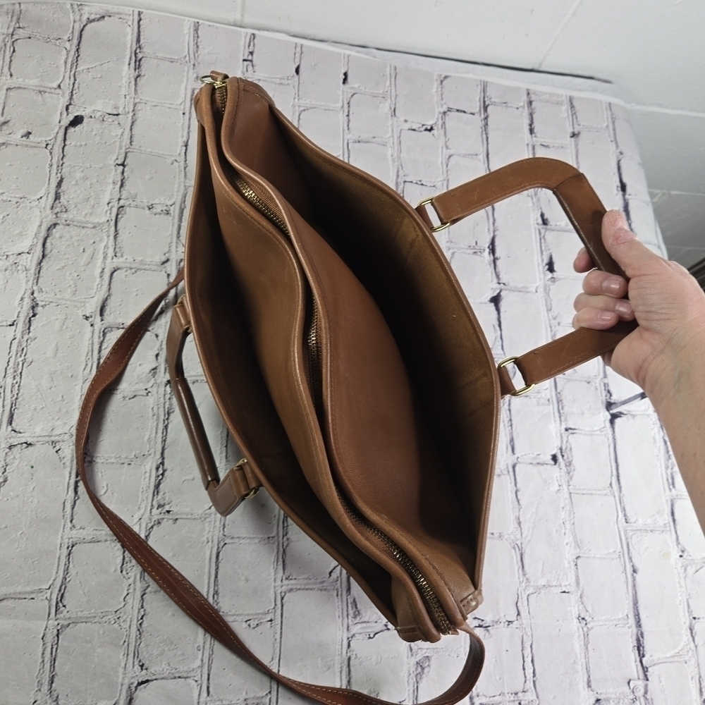 Vtg Coach 5282 embassy british tan brown leather briefcase portfolio business - Picture 5 of 13